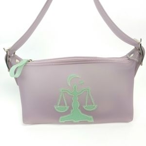 Vintage Y2K Libra Astrology Jelly Bag Purse PVC Purple
